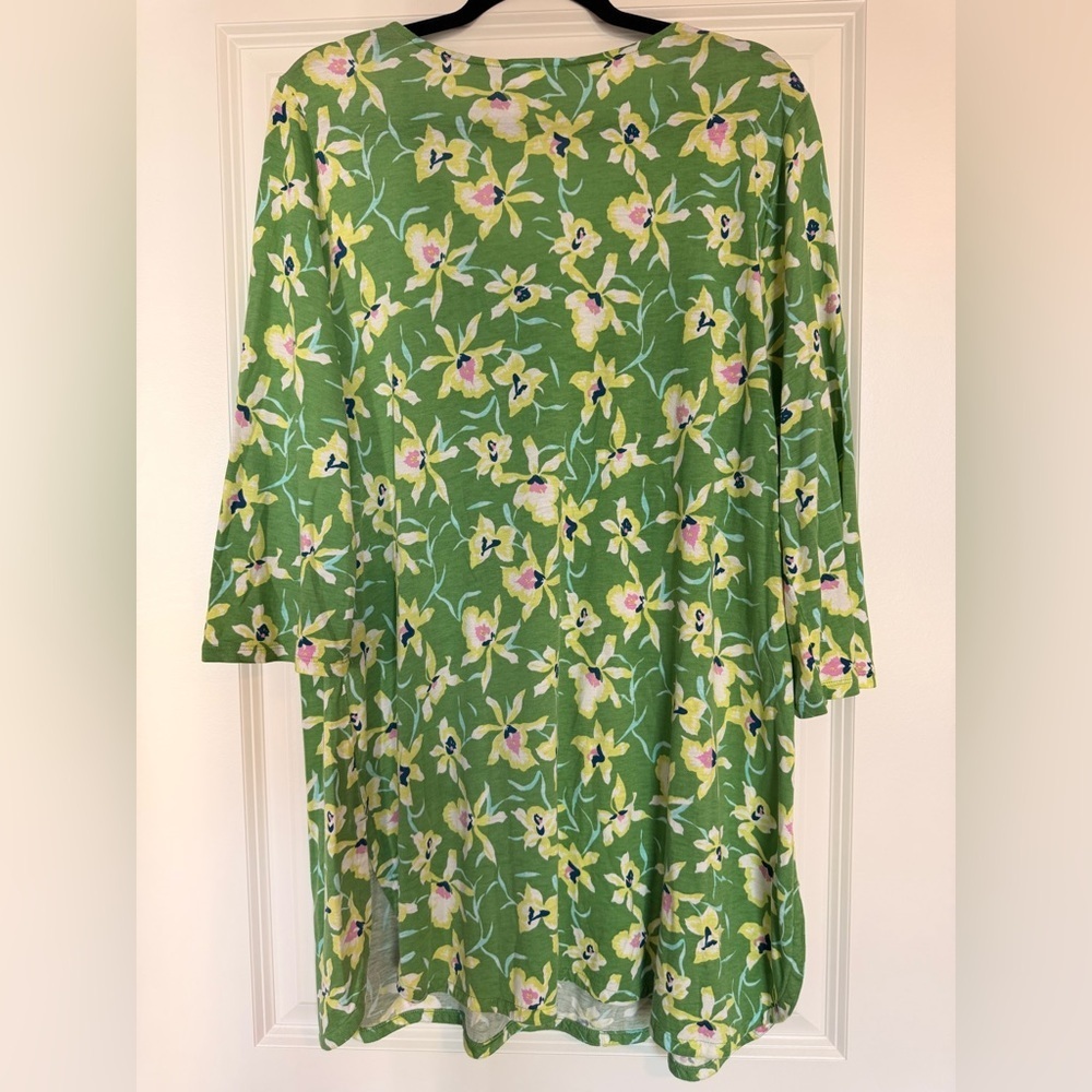 J. Jill Green Floral Print Women’s Tunic size XL - Picture 5 of 6